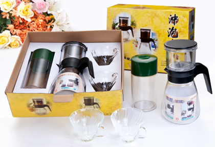 800cc沖泡壺+2入玻璃杯+百寶罐