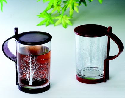 300cc調棒時尚茗品玻璃杯-咖啡色單入(塑膠鋼材質)