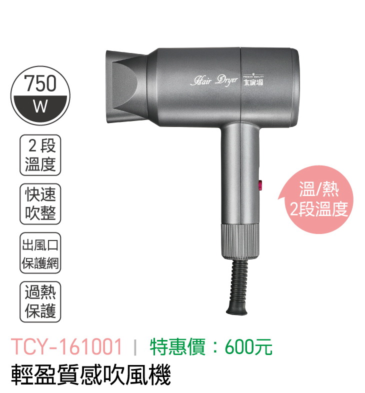 大家源-輕盈質感吹風機