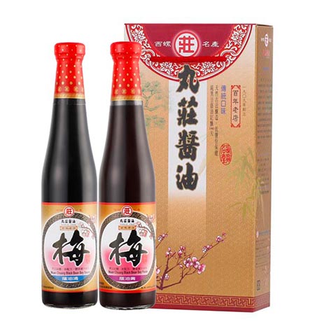 丸莊黑豆梅級禮盒組-黑豆蔭油膏420ml+黑豆蔭油清420ml(最低訂購量6組/箱)