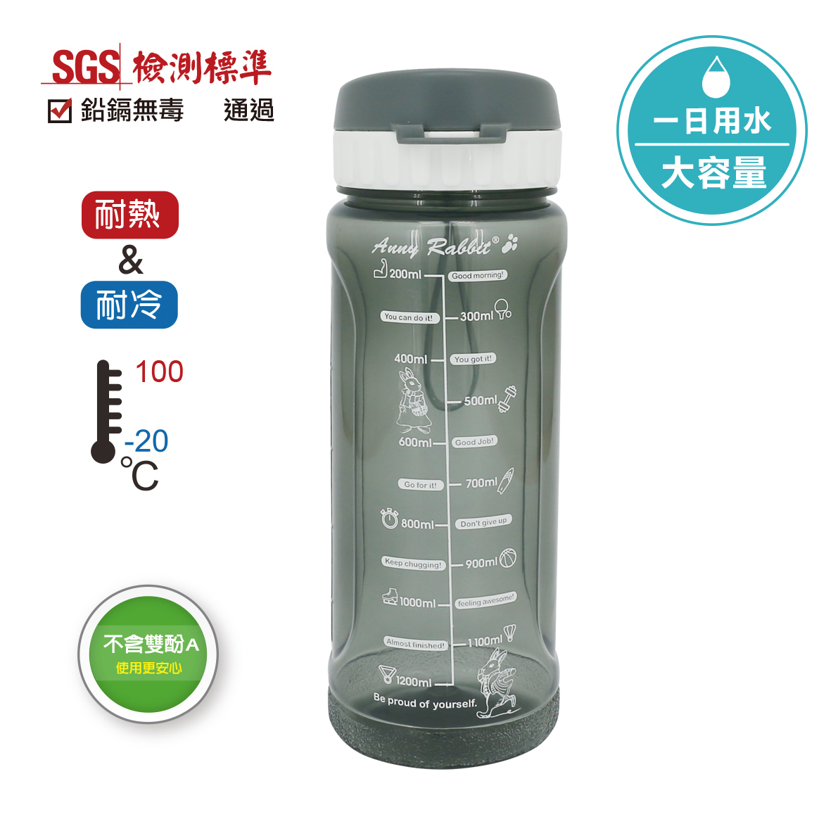 安妮兔運動水瓶B-1200ml-盒裝