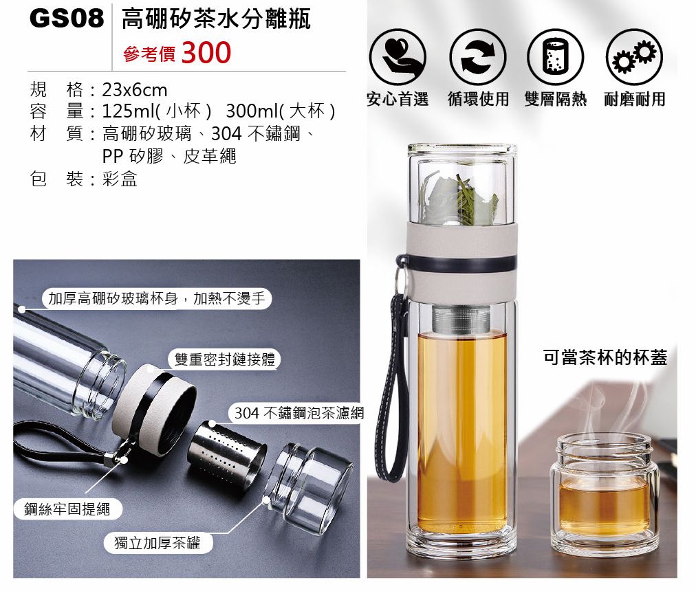 高硼矽茶水分離瓶