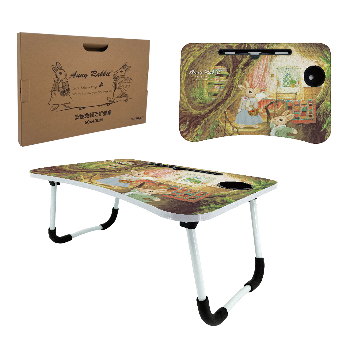 安妮兔輕巧摺疊桌60*40cm-盒裝